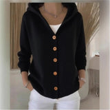 Women's Knit Hooded Button Up Fashion Designer S-3XL Cardigans-Women's Fashion Designer Jerseys Tops-International Women's Clothing