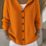 Women's Knit Hooded Button Up Fashion Designer S-3XL Cardigans-Women's Fashion Designer Jerseys Tops-International Women's Clothing