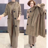 Women's Knitted 2-5XL Fashion Designer Hooded Cardigans (Plus Size)