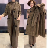 Women's Knitted 2-5XL Fashion Designer Hooded Cardigans (Plus Size)