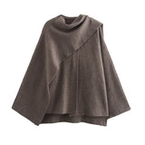 Women's Knitted Asymmetric Fashion Designer Scarf Jackets-Women's Fashion Designer Jackets