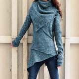 Women's Knitted Tops Fashion Designer Towel Collar Cardigans