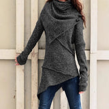 Women's Knitted Tops Fashion Designer Towel Collar Cardigans