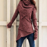 Women's Knitted Tops Fashion Designer Towel Collar Cardigans