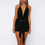 Women's Knot Sling S-L Fashion Designer Crop Tank Tops Singlets