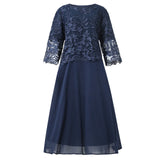 Women's Lace Chiffon 2-5XL Fashion Designer Long Dresses (Plus Size)