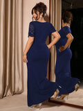 Women's Lace Fashion Designer 1-5XL Long Dresses (Plus Size)