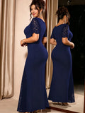 Women's Lace Fashion Designer 1-5XL Long Dresses (Plus Size)