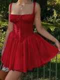 Women's Lace Strap Corset Fashion Designer Dresses (Short)-Women's Fashion Designer Dresses