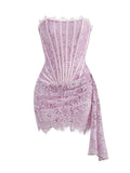 Women's Lace Strapless Fashion Designer Mini Dresses (Short)