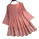 Women's Lace Trim Blouse 5XL V Neck Fashion Designer T-Shirts (Plus Size)-Women's Tops Fashion Designer Plus Size T-Shirts / Blouses