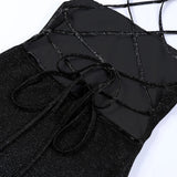 Women's Lace Up Bodycon Sequins Fashion Designer Dresses (Short)-Women's Fashion Designer Dresses