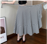 Women's Lace-Up Vintage Retro Floral Fashion Designer Skirts (Midi)-Women's Fashion Designer Skirts-International Women's Clothing