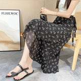 Women's Lace-Up Vintage Retro Floral Fashion Designer Skirts (Midi)-Women's Fashion Designer Skirts-International Women's Clothing