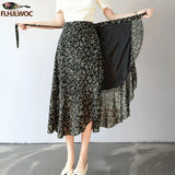 Women's Lace-Up Vintage Retro Floral Fashion Designer Skirts (Midi)