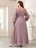 Women's Lantern A-Line 1-5XL Fashion Designer Long Dresses (Plus Size)-