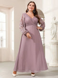 Women's Lantern A-Line 1-5XL Fashion Designer Long Dresses (Plus Size)-Women's Fashion Designer Plus Size Dresses