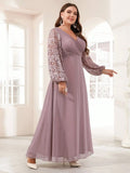 Women's Lantern A-Line 1-5XL Fashion Designer Long Dresses (Plus Size)-Women's Fashion Designer Plus Size Dresses