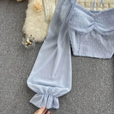Women's Lantern Sleeve Off Shoulder Fashion Designer Long-Sleeve Tops-Women's Fashion Designer Long-Sleeve Tops