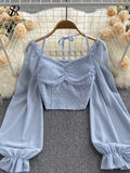 Women's Lantern Sleeve Off Shoulder Fashion Designer Long-Sleeve Tops-Women's Fashion Designer Long-Sleeve Tops