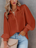 Women's Lapel Blouse 1-8XL Fashion Designer Long-Sleeve Tops (Plus Size)-Women's Fashion Designer Plus Size Long-Sleeve Tops-International Women's Clothing
