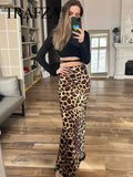 Women's Leopard High Waist Print Fashion Designer Skirts (Long)