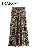 Women's Leopard High Waist Print Fashion Designer Skirts (Long)