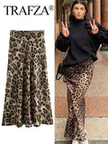 Women's Leopard High Waist Print Fashion Designer Skirts (Long)