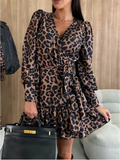 Women's Leopard Printed Fashion Designer Mini S-2XL Dresses (Short)