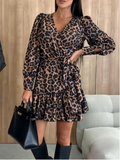 Women's Leopard Printed Fashion Designer Mini S-2XL Dresses (Short)
