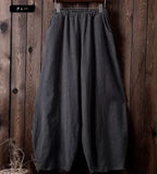 Women's Linen Fashion Designer Cotton 2-5XL Pants (Plus Size)-Women's Fashion Designer Plus Size Leggings / Pants-Gray-Women&#x27;s fashion designer plus size clothes