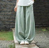 Women's Linen Fashion Designer Cotton 2-5XL Pants (Plus Size)-Women's Fashion Designer Plus Size Leggings / Pants-Green-Women&#x27;s fashion designer plus size clothes