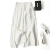 Women's Linen Cotton Wide Leg Fashion Designer Pants-Women's Fashion Designer Plus Size Leggings / Pants