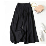 Women's Linen Cotton Wide Leg Fashion Designer Pants-Women's Fashion Designer Plus Size Leggings / Pants