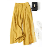 Women's Linen Cotton Wide Leg Fashion Designer Pants-Women's Fashion Designer Plus Size Leggings / Pants