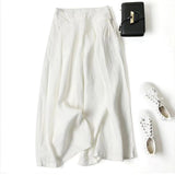 Women's Linen Cotton Wide Leg Fashion Designer Pants-Women's Fashion Designer Plus Size Leggings / Pants