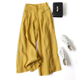 Women's Linen Cotton Wide Leg Fashion Designer Pants-Women's Fashion Designer Plus Size Leggings / Pants