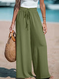 Women's Linen  L-2XL Fashion Designer Wide Leg Pants