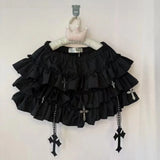 Women's Lolita Ruffle Lace Fashion Designer S-XL Mini Skirts (Short)