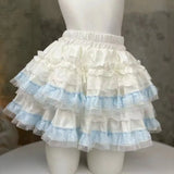 Women's Lolita Ruffle Lace Fashion Designer S-XL Mini Skirts (Short)