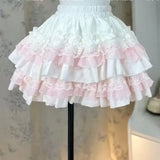 Women's Lolita Ruffle Lace Fashion Designer S-XL Mini Skirts (Short)