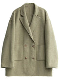 Women's Long Double Breasted Retro Fashion Designer Jackets-Women's Fashion Designer Jackets