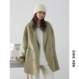 Women's Long Double Breasted Retro Fashion Designer Jackets-Women's Fashion Designer Jackets
