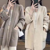 Women's Loose 2-5XL Knitted Fashion Designer Cardigans (Plus Size)