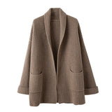 Women's Loose 2-5XL Knitted Fashion Designer Cardigans (Plus Size)