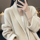 Women's Loose 2-5XL Knitted Fashion Designer Cardigans (Plus Size)