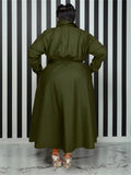 Women's Maxi Shirt Fashion Designer Casual Long Dresses (Plus Size)