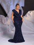 Women's Mermaid Fashion Designer Sequin L-7XL Long Dresses (Plus Size)-Women's Fashion Designer Plus Size Dresses