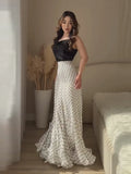 Women's Mermaid Ruffled S-L Polka Dot Fashion Designer Skirts (Long)