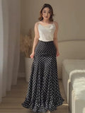 Women's Mermaid Ruffled S-L Polka Dot Fashion Designer Skirts (Long)